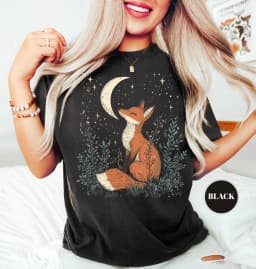 Plus Size Women's Fox Print T-Shirt Pure Cotton Breathable Stylish Versatile Street Style Streetwear Oversized