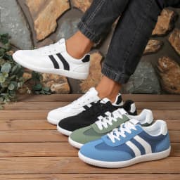 Men's Fashionable Solid Color Low-Top Sneakers, Comfortable, Non-Slip, Durable Lace-Up Casual Sports Shoes, Suitable for Men's Outdoor Activities