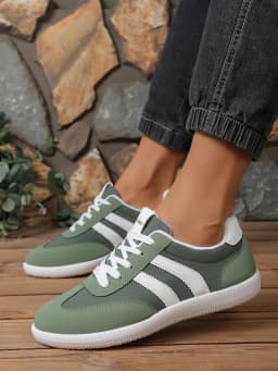 Men's Fashionable Solid Color Low-Top Sneakers, Comfortable, Non-Slip, Durable Lace-Up Casual Sports Shoes, Suitable for Men's Outdoor Activities