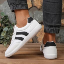 Men's Fashionable Solid Color Low-Top Sneakers, Comfortable, Non-Slip, Durable Lace-Up Casual Sports Shoes, Suitable for Men's Outdoor Activities