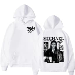 King of Pop Michael Jackson Bad Era Album Hooded Men Women Harajuku Hip Hop Streetwear Sweatshirt Fleece Casual Oversized Hoodie