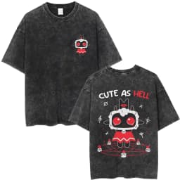 Limited Game Cult of The Lamb Vintage Washed T-shirt Men Women Casual Cotton Oversized T-shirts Cosplay Player Merch T Shirts