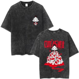 Limited Game Cult of The Lamb Vintage Washed T-shirt Men Women Casual Cotton Oversized T-shirts Cosplay Player Merch T Shirts