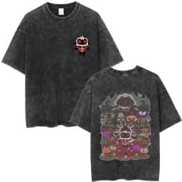 Limited Game Cult of The Lamb Vintage Washed T-shirt Men Women Casual Cotton Oversized T-shirts Cosplay Player Merch T Shirts