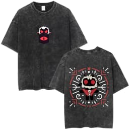 Limited Game Cult of The Lamb Vintage Washed T-shirt Men Women Casual Cotton Oversized T-shirts Cosplay Player Merch T Shirts