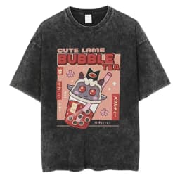 Limited Game Cult of The Lamb Vintage Washed T-shirt Men Women Casual Cotton Oversized T-shirts Cosplay Player Merch T Shirts