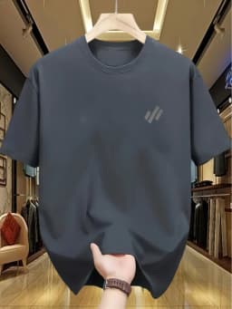 Men's and Women's Summer Pure Cotton Casual Loose Fashion Diagonal Pattern Printed Comfortable Round Neck Short Sleeved T-Shirt