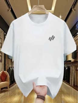 Men's and Women's Summer Pure Cotton Casual Loose Fashion Diagonal Pattern Printed Comfortable Round Neck Short Sleeved T-Shirt