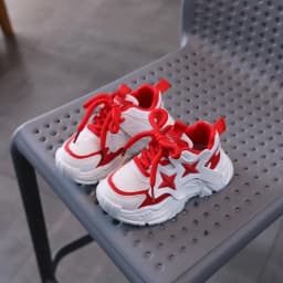 COMFY KIDS Kids Star Pattern Chunky Sneakers Boys Girls Breathable Mesh Dual Closure Casual Running Shoes