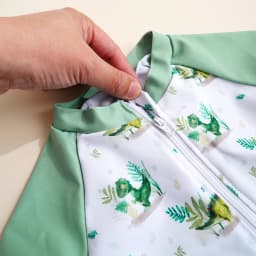 Elinfant Fashion Pattern Infant One Piece Swimsuit | Long Sleeve Sunscreen Swimsuit | Convenient Zipper Design