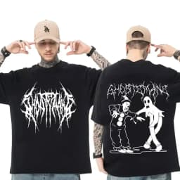 Men Women Print T-shirt Fashion Hip Hop Metal Gothic Rock T Shirt Loose Streetwear Summer Loose Sport T Shirt Y2K Short Sleeve