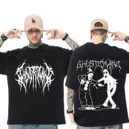 Men Women Print T-shirt Fashion Hip Hop Metal Gothic Rock T Shirt Loose Streetwear Summer Loose Sport T Shirt Y2K Short Sleeve
