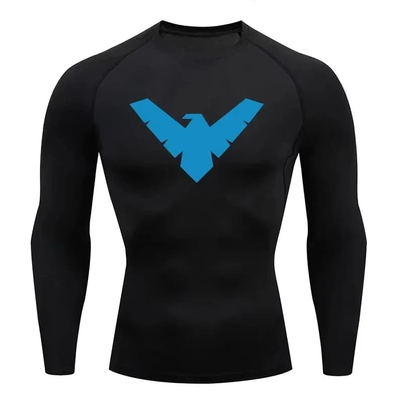Men's Compression Shirt Short Long Sleeve Quick Dry _ All Season Workout Top for Gym Running Fitness UV Protection