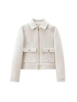 Women Vintage Stand Collar Breasted Long Sleeve Casual Woolen Coat Ladies Retro Long Sleeve Pockets Jacket Tops