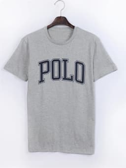 Hot Cotton Po-lo Letter Men's T-shirt Fast Fashion Summer Cool Casual Simple Men's and Women's Cotton Printed Short Sleeves Tops