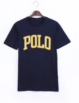 Hot Cotton Po-lo Letter Men's T-shirt Fast Fashion Summer Cool Casual Simple Men's and Women's Cotton Printed Short Sleeves Tops