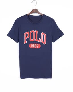 Hot Cotton Po-lo Letter Men's T-shirt Fast Fashion Summer Cool Casual Simple Men's and Women's Cotton Printed Short Sleeves Tops