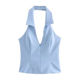 Women's Summer Two Tone Sports Casual Set, Halter Backless Top with Matching Short Skort, Perfect for Outdoor Activities
