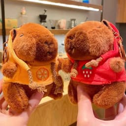 Cartoon Capybara Pendant Plush Toy Cute Kapila Doll Bag Hanging Ornaments Car Pendant Desktop Ornaments YSL03