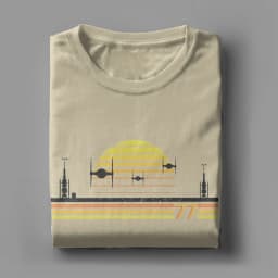 This is the Tie Tatooines T Shirt Men's  Pure Cotton Fun T-Shirt Crewneck  Tee Shirt Short Sleeve Clothes Graphic Printed