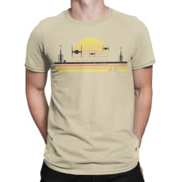 This is the Tie Tatooines T Shirt Men's  Pure Cotton Fun T-Shirt Crewneck  Tee Shirt Short Sleeve Clothes Graphic Printed