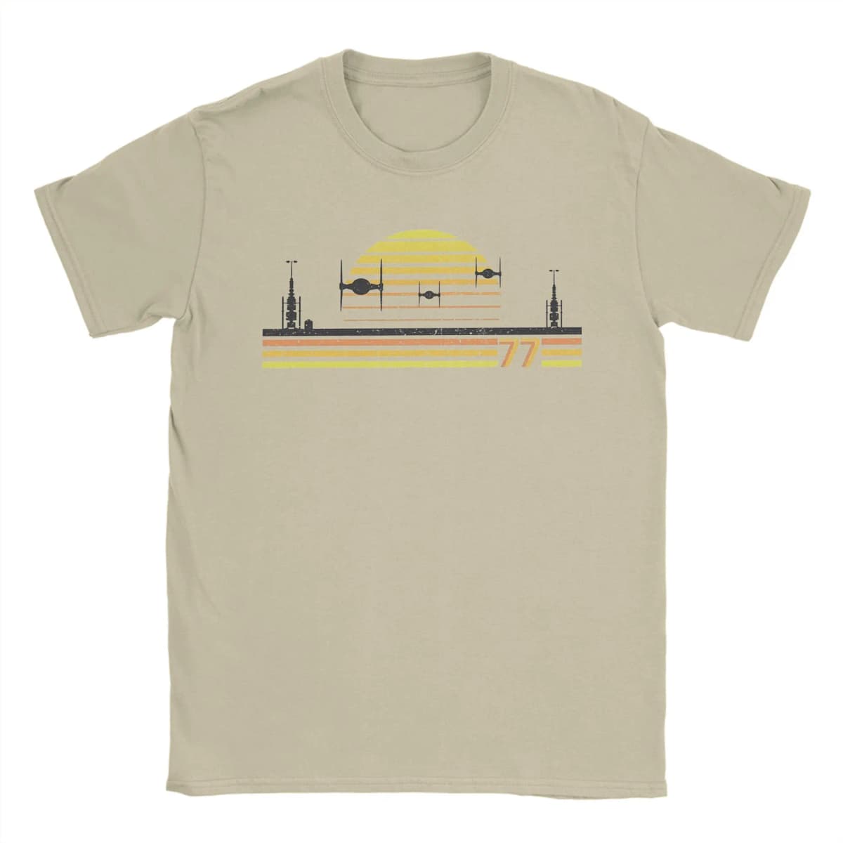 This is the Tie Tatooines T Shirt Men's  Pure Cotton Fun T-Shirt Crewneck  Tee Shirt Short Sleeve Clothes Graphic Printed