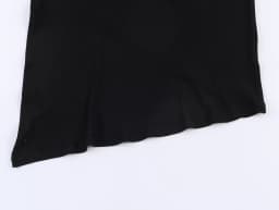 European and American style spring women's asymmetric pleated single sleeve high neck long casual top