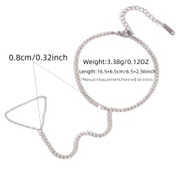 Trendy Stainless Steel Zircon Beads Back of Hand Chain Finger Bracelet Fashion Chic Sexy Jewelry Waterproof Wholesale Gift 2026