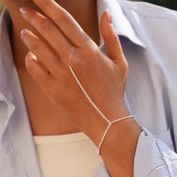 Trendy Stainless Steel Zircon Beads Back of Hand Chain Finger Bracelet Fashion Chic Sexy Jewelry Waterproof Wholesale Gift 2026