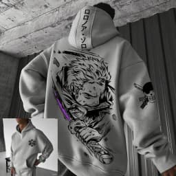 One Piece Zoro Anime Men Hooded Sweatshirt Spring Autumn Cotton Streetwear Casual Hoodie Graphic Print Cosplay Long Sleeve Tops