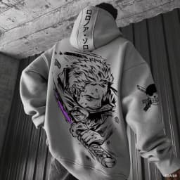 One Piece Zoro Anime Men Hooded Sweatshirt Spring Autumn Cotton Streetwear Casual Hoodie Graphic Print Cosplay Long Sleeve Tops