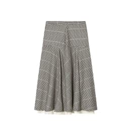 TFAFXY2026 Spring Casual Chic Women Checked Stand Collar Single Breasted Zipper Pockets Jacket Midi Skirt New Fashion Street Set