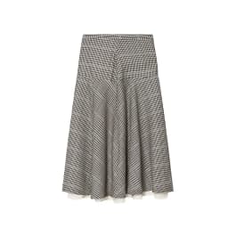 TFAFXY2026 Spring Casual Chic Women Checked Stand Collar Single Breasted Zipper Pockets Jacket Midi Skirt New Fashion Street Set