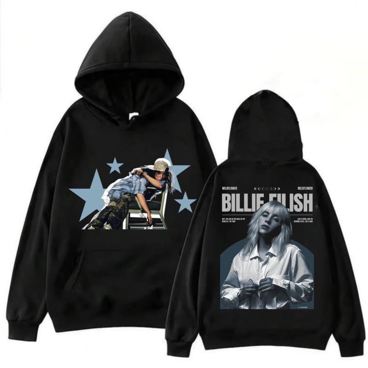 Billie Eilish Hit Me Hard and Soft Tour Hoodie Comfortable Soft Printed Pattern Casual Sweatshirt with Hip Hop Street Style