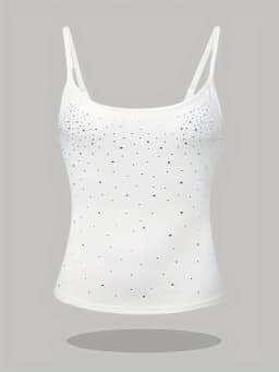 Plus Size Women's Shiny Rhinestone Cami Top Slim Fit Sleeveless Sparkly Glitter Tank Top for Party