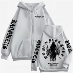Bad Omens Do You Feel Love Ghost Zipper Hoodies Men Women Gothic Casual Zip Up Hooded High Quality Fleece Sweatshirt Jacket Coat