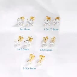 OXTAO 0.3-2CT Moissanite Stud Earrings for Women Sparkling Lab Imitation Diamond Earring Luxury Wedding Jewelry 14K Gold Filled