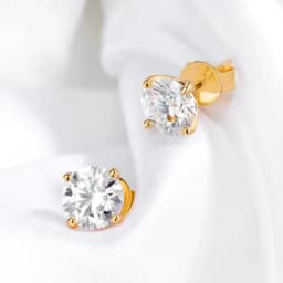 OXTAO 0.3-2CT Moissanite Stud Earrings for Women Sparkling Lab Imitation Diamond Earring Luxury Wedding Jewelry 14K Gold Filled