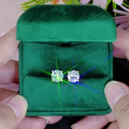 OXTAO 0.3-2CT Moissanite Stud Earrings for Women Sparkling Lab Imitation Diamond Earring Luxury Wedding Jewelry 14K Gold Filled