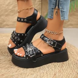 Punk Platform Women Sandals 2026 Brand New Chunky Platform Sandals Goth Chain Street Summer Women Shoes Comfy Luxury Sandals