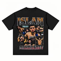 Islam Makhachev 2026 Graphic T-Shirt for Men Oversized Cotton Streetwear Bold Fit Retro Crew Neck Fan Merch Daily Casual Tee
