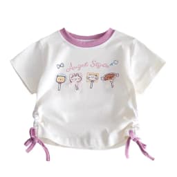 Girls T-shirts Summer Short Sleeve Kids Tees Lovely Cat Children Lace Tops Animals Cute Babies Costumes