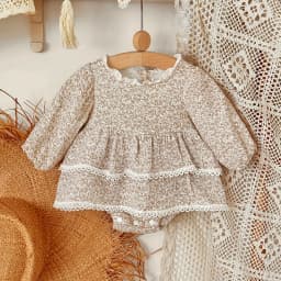 Summer 0-2 Years Old Baby Girls Baby Soft  Cool Beautiful Beige  Flower Skirt Dress Toddler Infant  One Piece Lace  Outfit  Suit