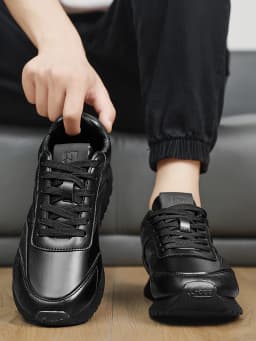 Men's Casual Sneakers Thick Bottom Leisure Shoes Fashionable Trendy Laced Single Shoes Sporty Round Toe Breathable Trainer Men