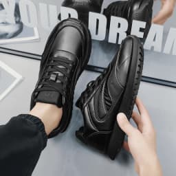 Men's Casual Sneakers Thick Bottom Leisure Shoes Fashionable Trendy Laced Single Shoes Sporty Round Toe Breathable Trainer Men