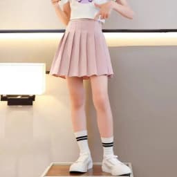 Pink Summer Children's Skirt With Shorts Spring Korea Style Clothes A Line High Waist Mini Dress Black Pleated Skirt for Girl