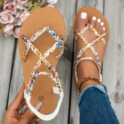 Fashionable Lightweight Large Size Beach Sandals for Women Summer New Round Head Comfortable Fish Mouth Casual Sandals