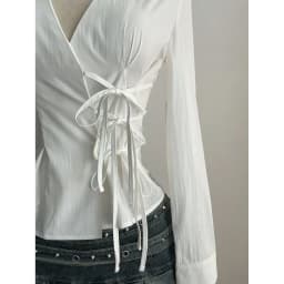 Trendy Slim Fit Women Long Sleeve Shirt Sexy Cinched Waist V-Neck Tops Casual Chic Blouses for women Gothic Street Style