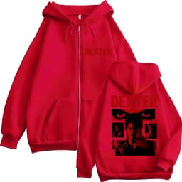 TV Play Dexter Morgan Classic Zipper Hoodies Men's Vintage Fashion Zip Up Tracksuit Oversized Fleece Casual Jackets Streetwear