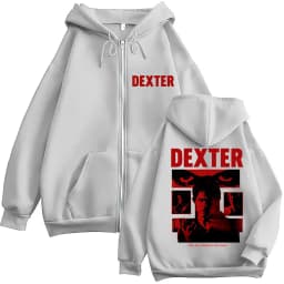 TV Play Dexter Morgan Classic Zipper Hoodies Men's Vintage Fashion Zip Up Tracksuit Oversized Fleece Casual Jackets Streetwear